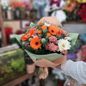 Turuncu Papatya Gerbera Buketi